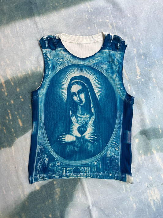 Holy Blue Cyanotype Crop Top – Handcrafted Wearable Art by ZOOZ
