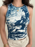 1582 II Cyanotype Crop Top