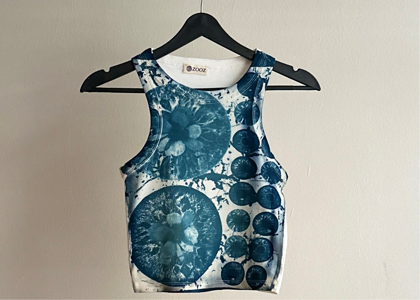 Iris Flowers Cyanotype Crop Top Sale 39