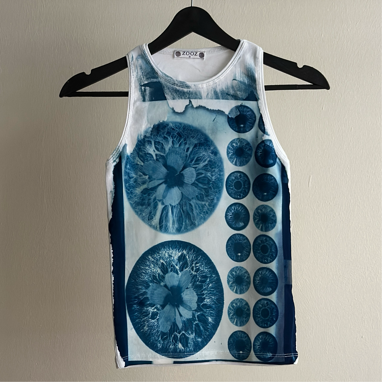 Iris Flowers Cyanotype Tank Top Sale 43