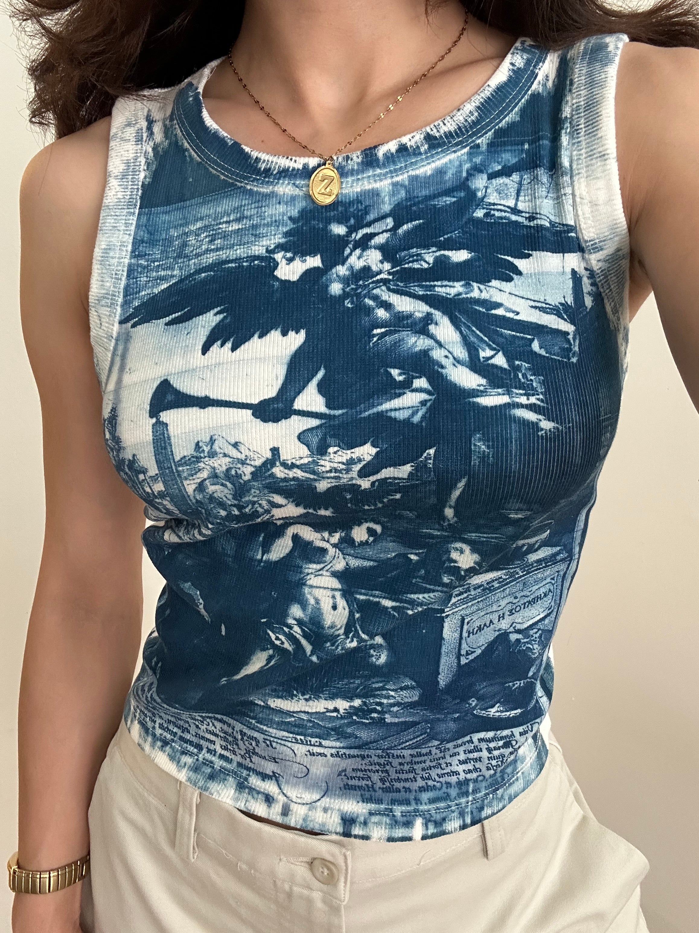 Historie Cyanotype Crop Top