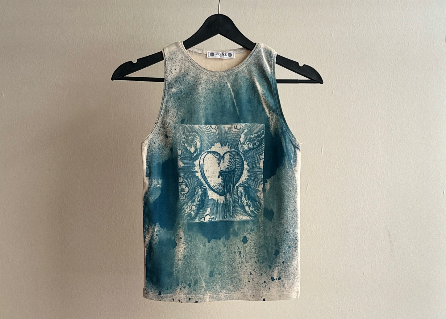 Heart Cyanotype Tank Top Sale 12