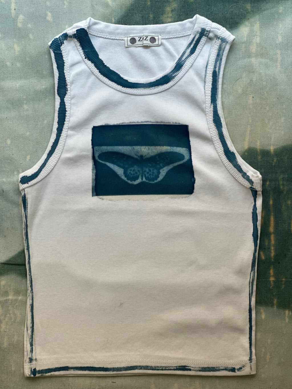 Butterfly Cyanotype Crop Top Sale 174