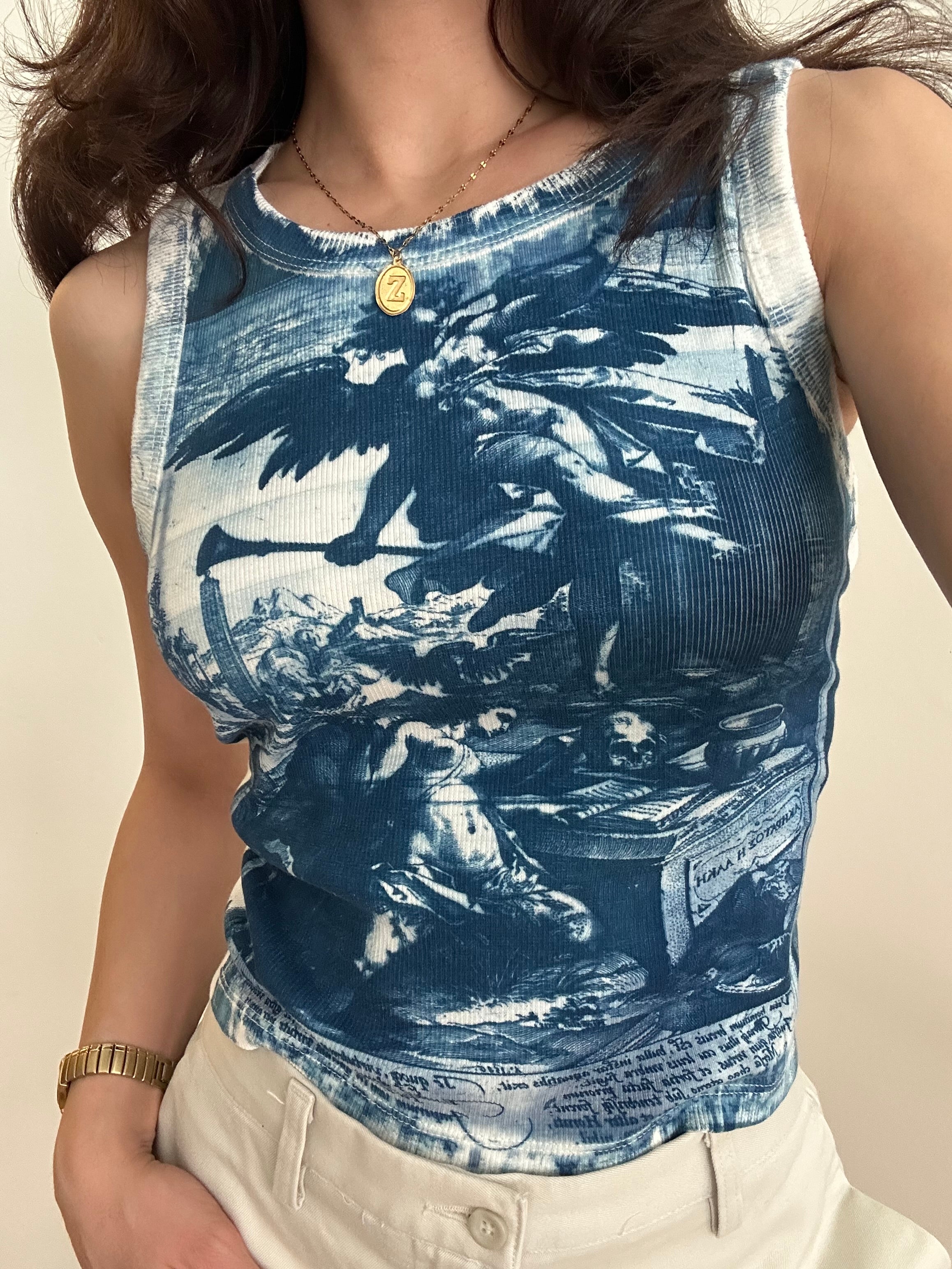 Historie Cyanotype Crop Top
