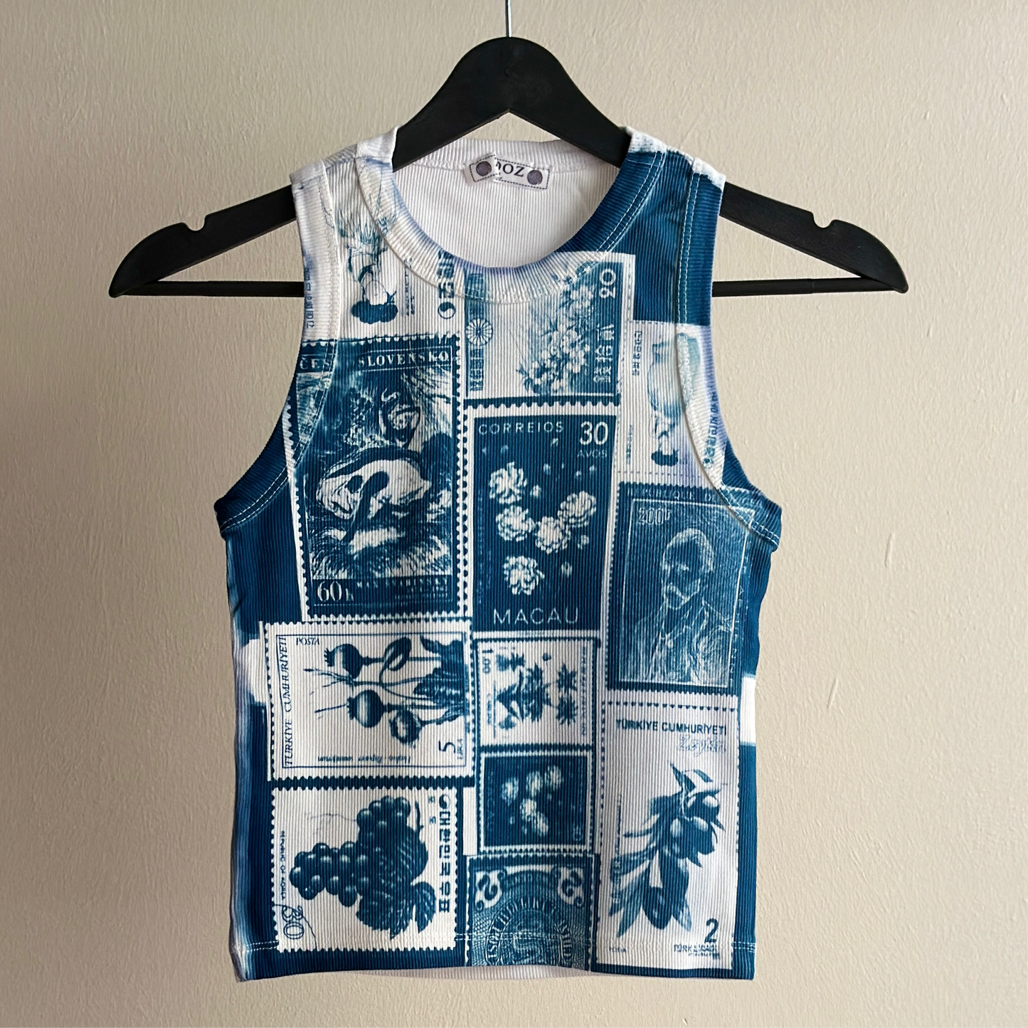 Stamps Cyanotype Crop Top Sale 15