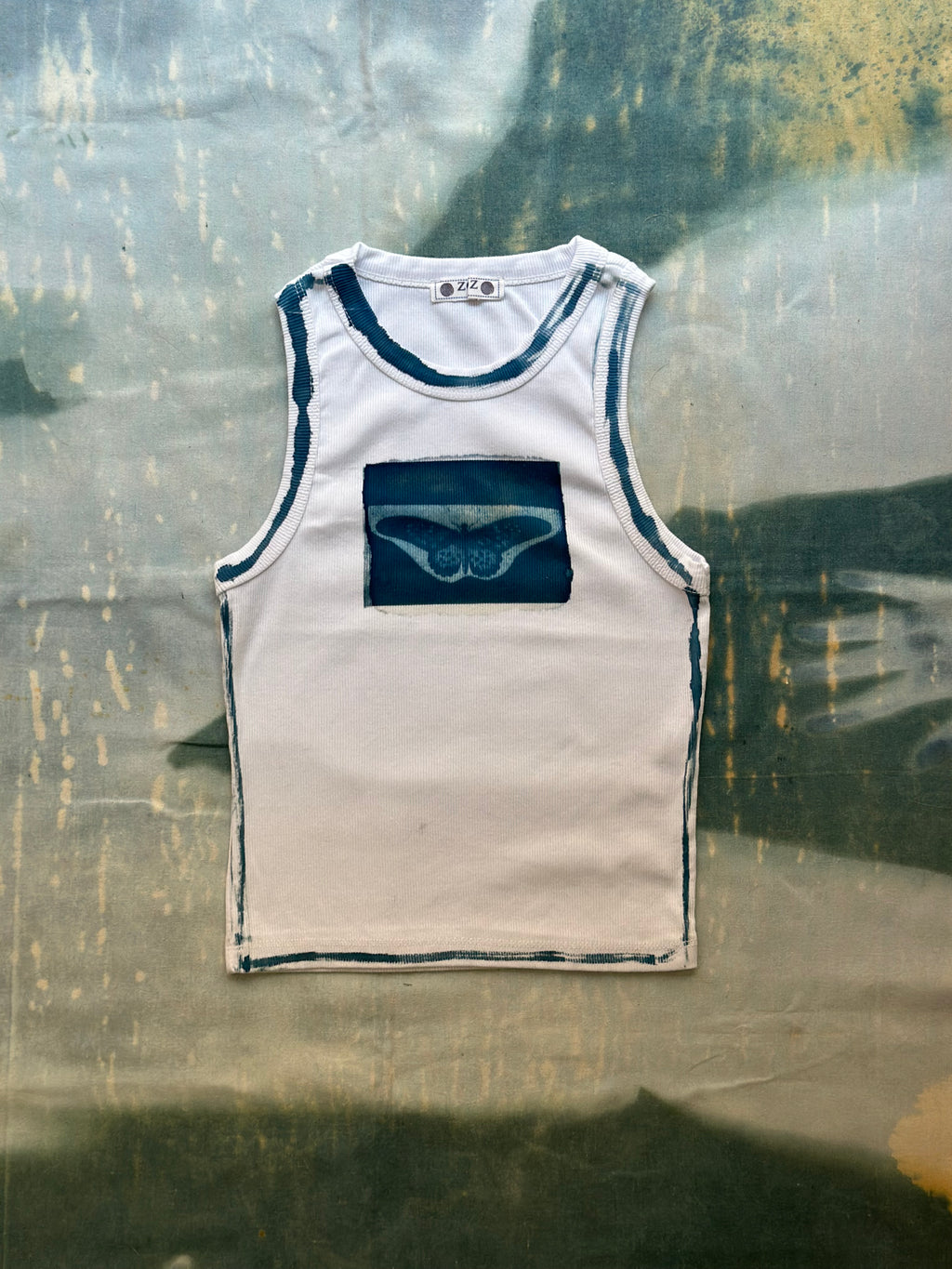 Butterfly Cyanotype Crop Top Sale 174
