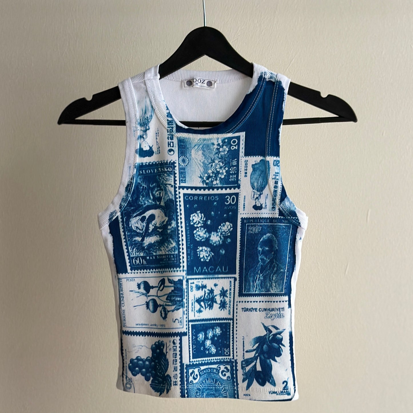 Stamps Cyanotype Crop Top