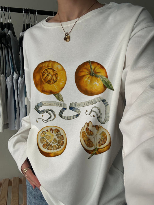 Vintage Citrus Botanical Long Sleeve Tee