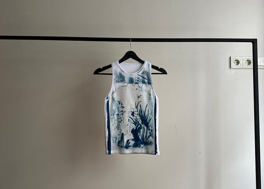 Flores Cyanotype Tank Top Sale 104