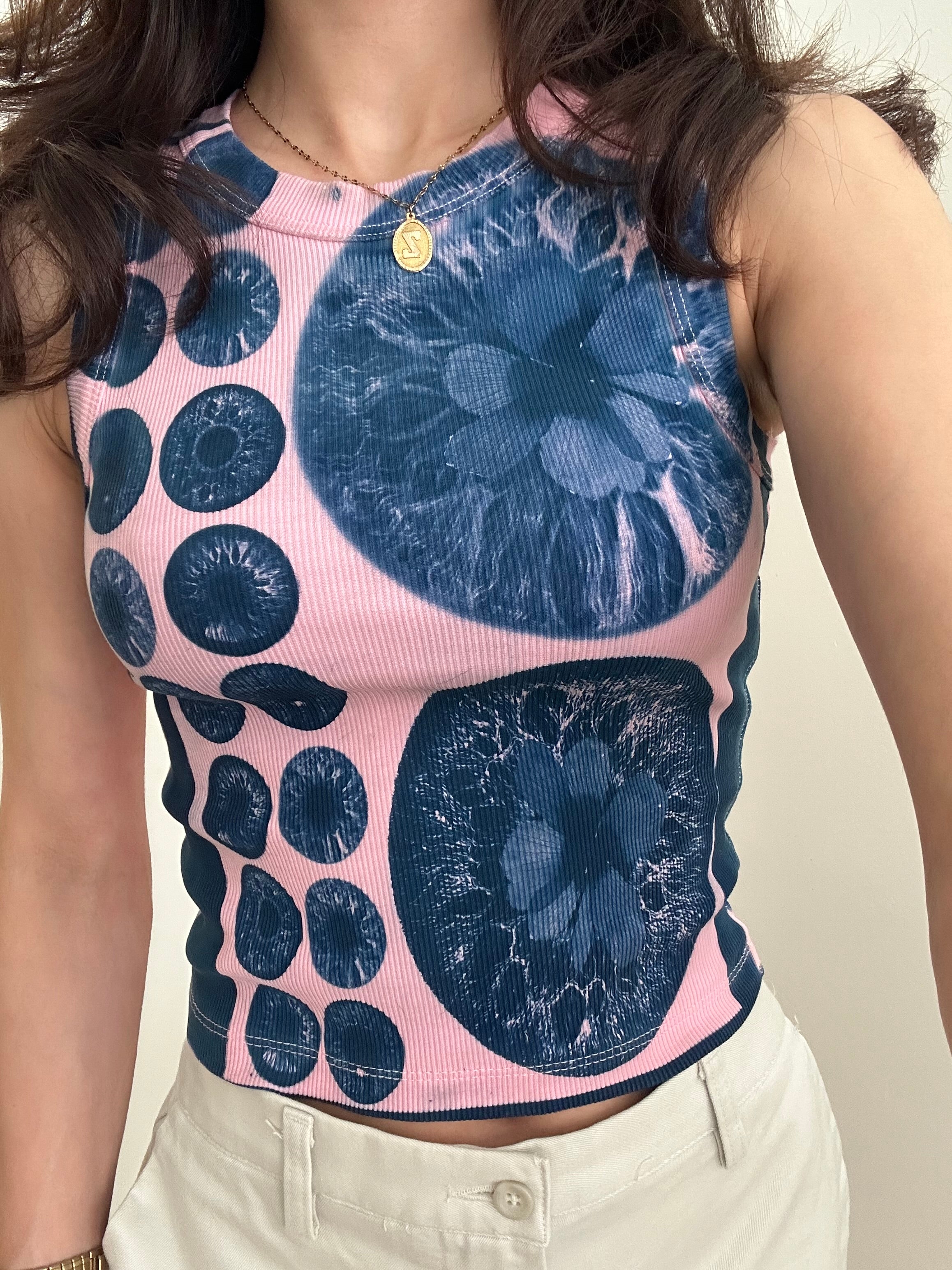 Iris Cyanotype Crop Top - Pink