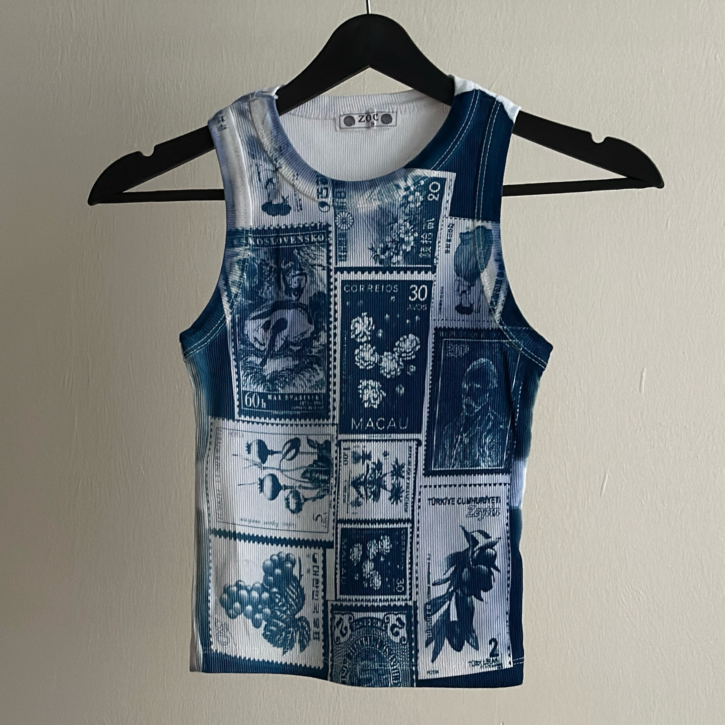 Stamps Cyanotype Crop Top Sale 68