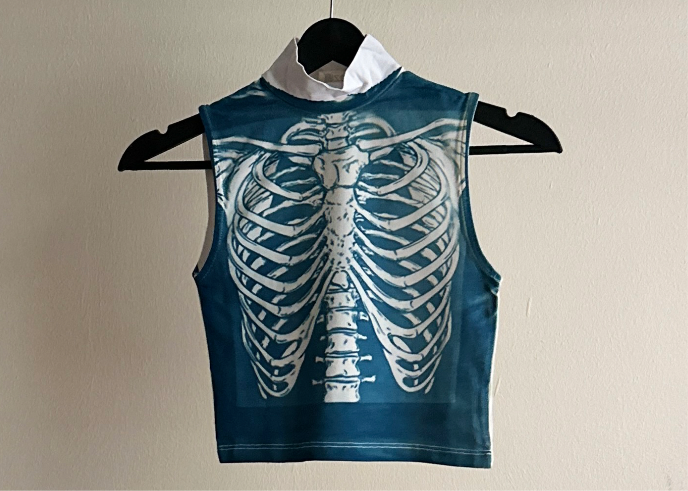 Skeleton Cyanotype Super Crop Top Sale 41