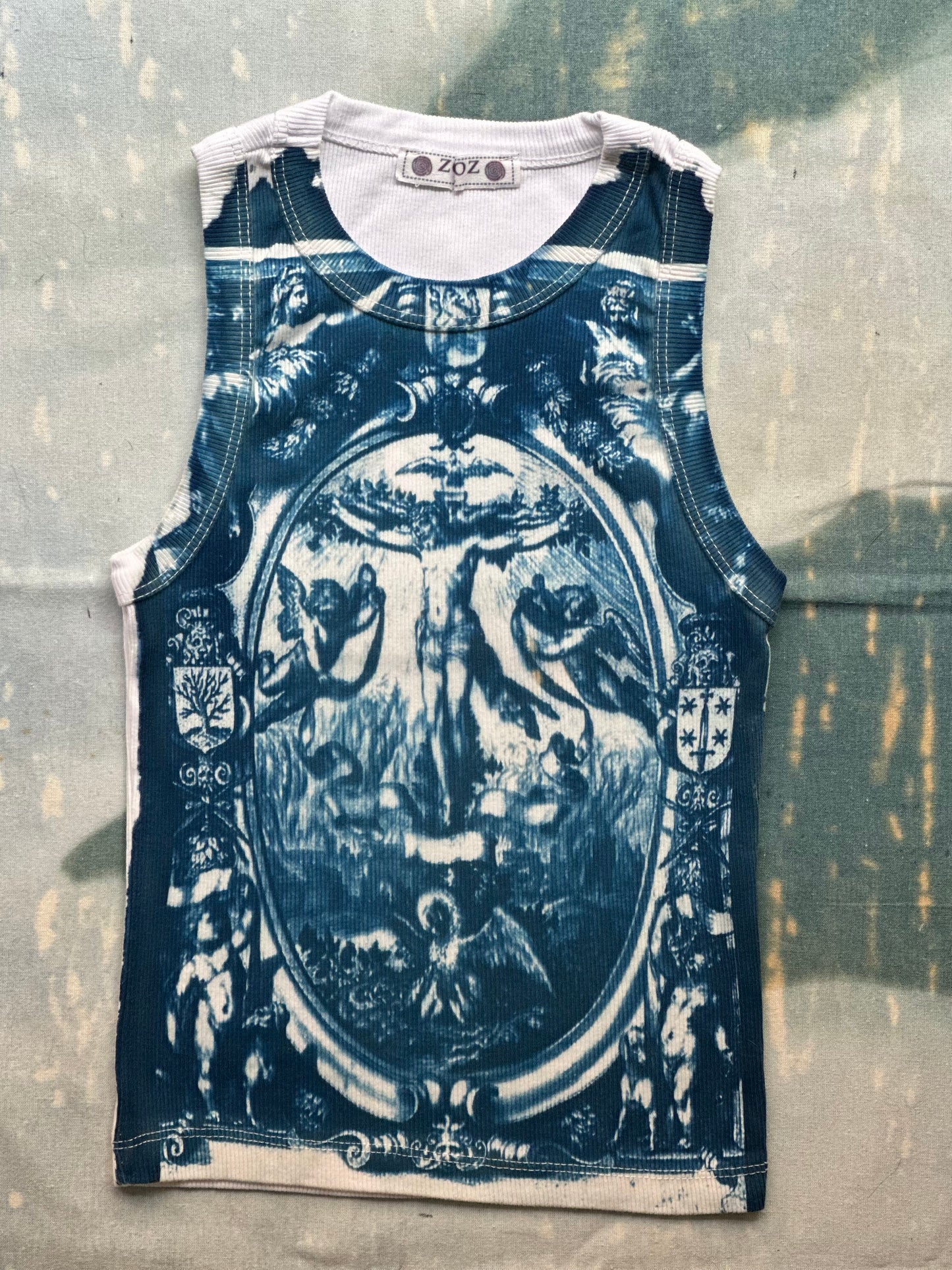 Jesus Cyanotype Crop Top Sale 148