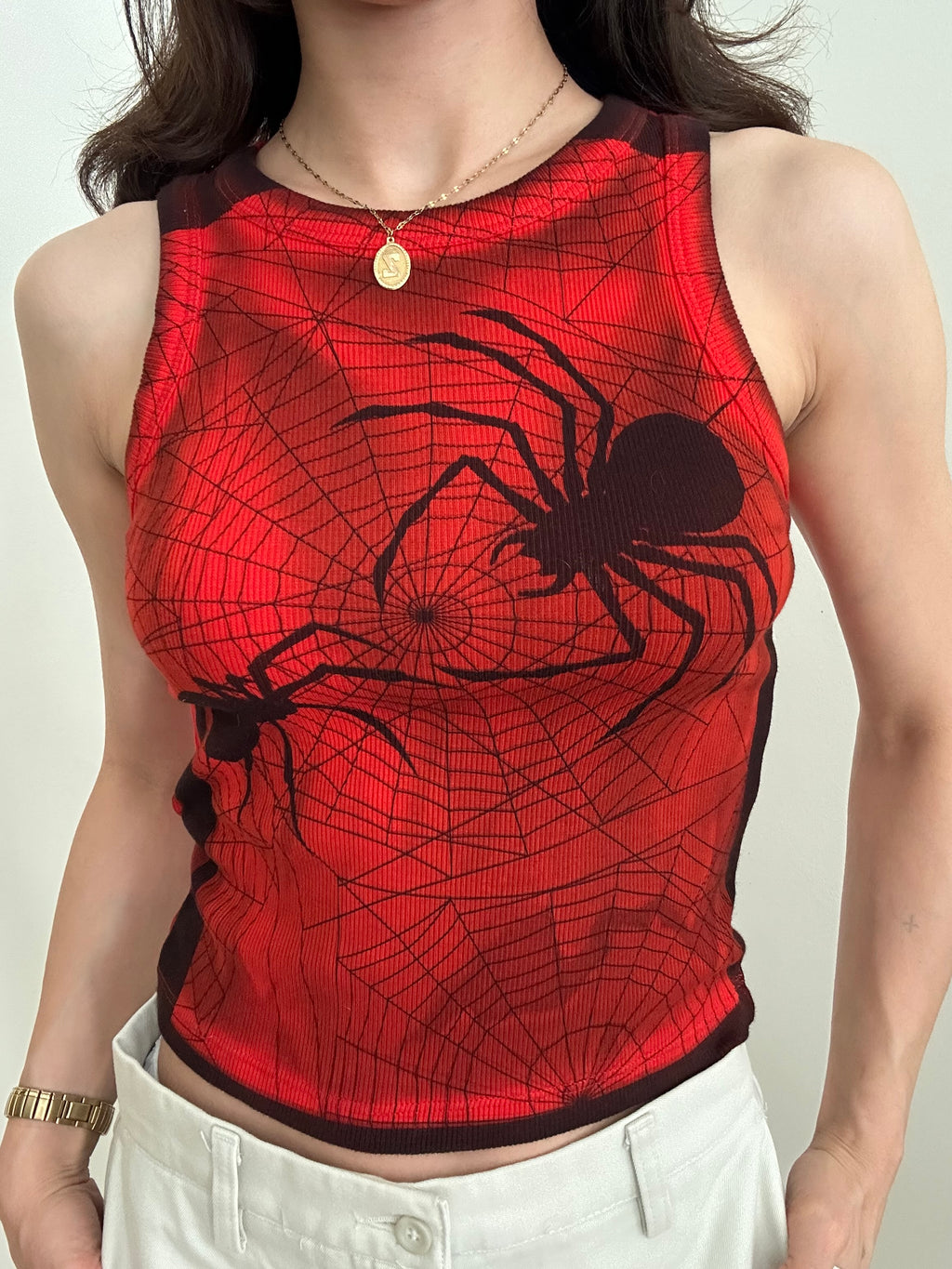 Spider Cyanotype Crop Top