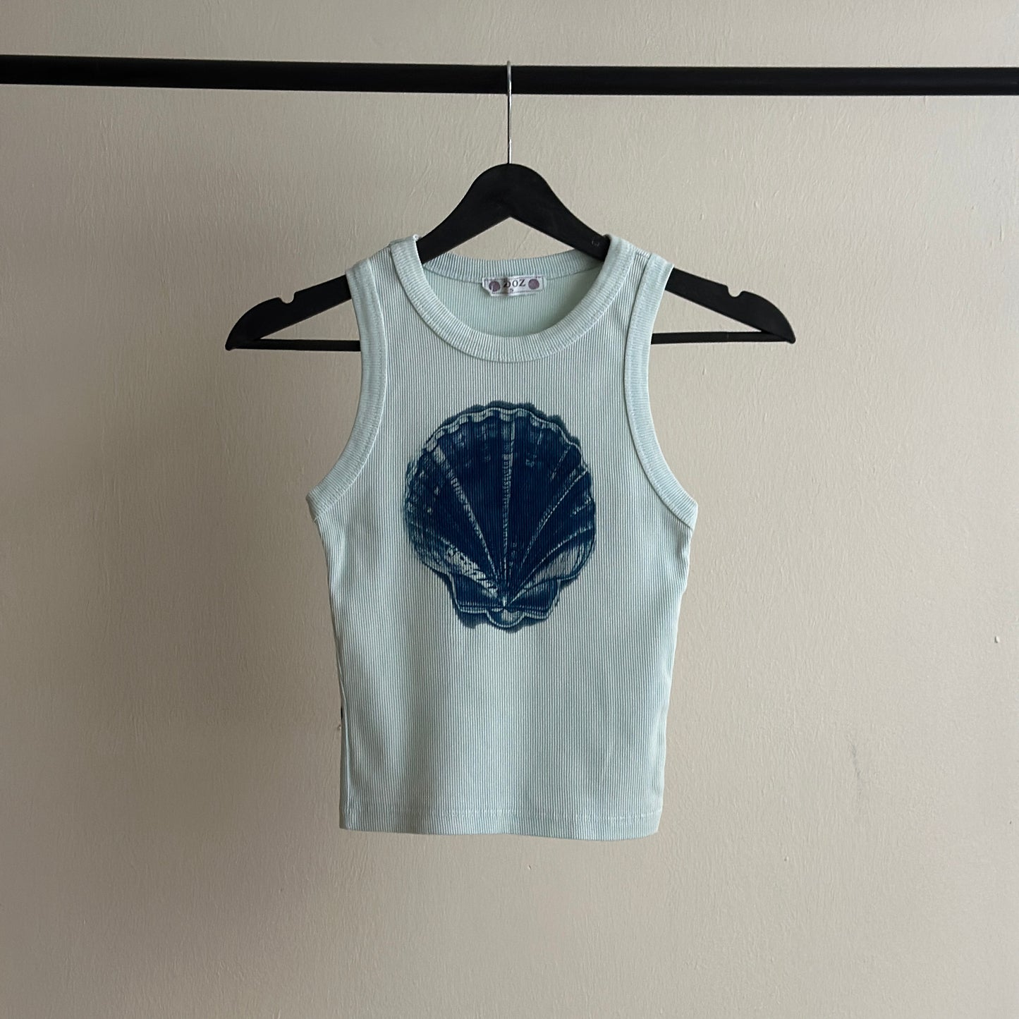 Seashell Cyanotype Crop Top Sale 97