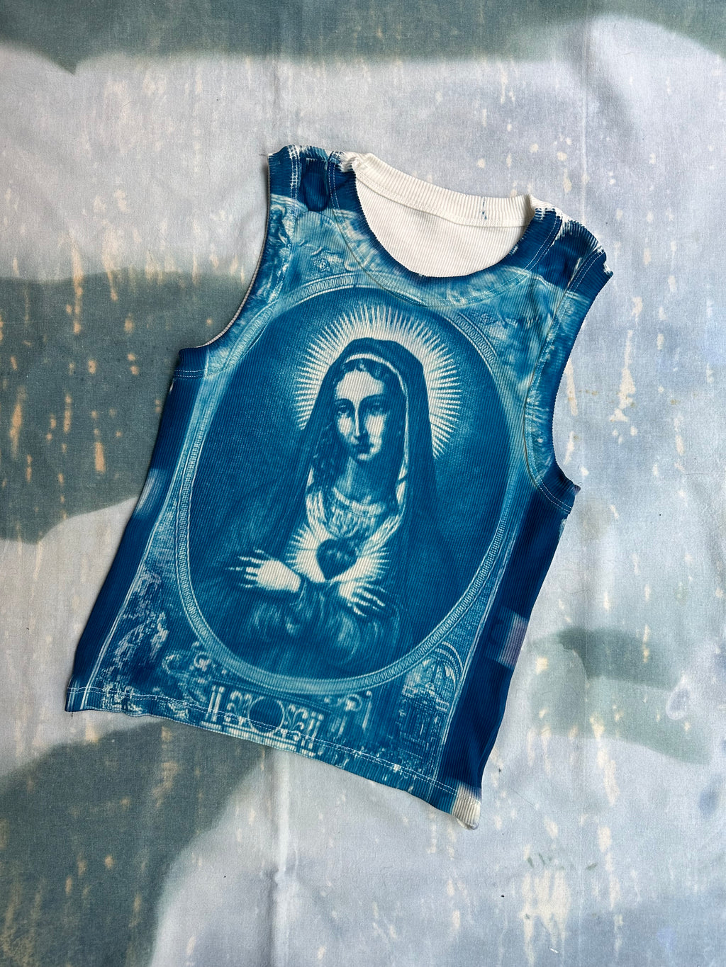 Holy Blue Cyanotype Crop Top – Handcrafted Wearable Art by ZOOZ