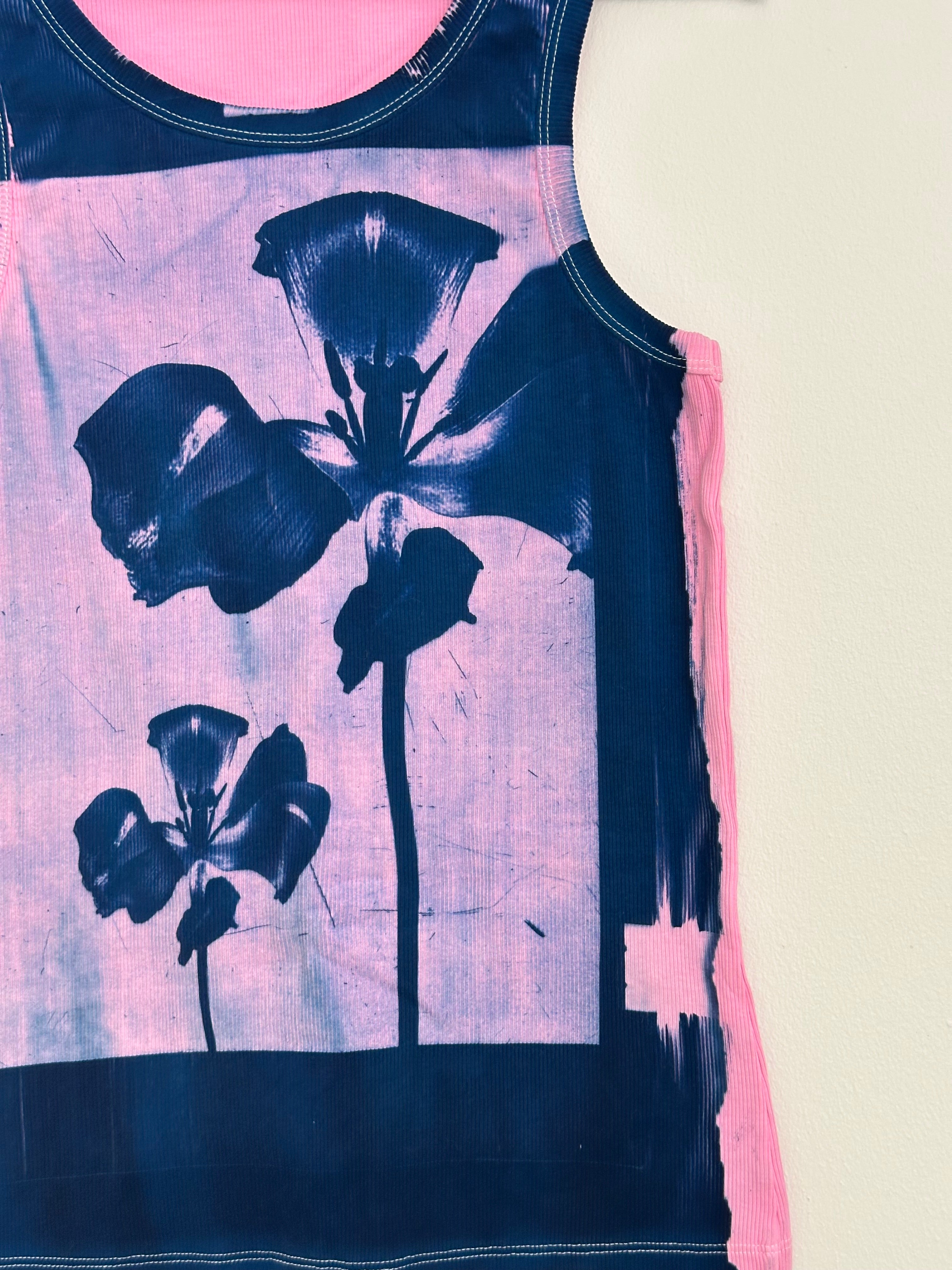 Pink Flowers Cyanotype Men’s Top