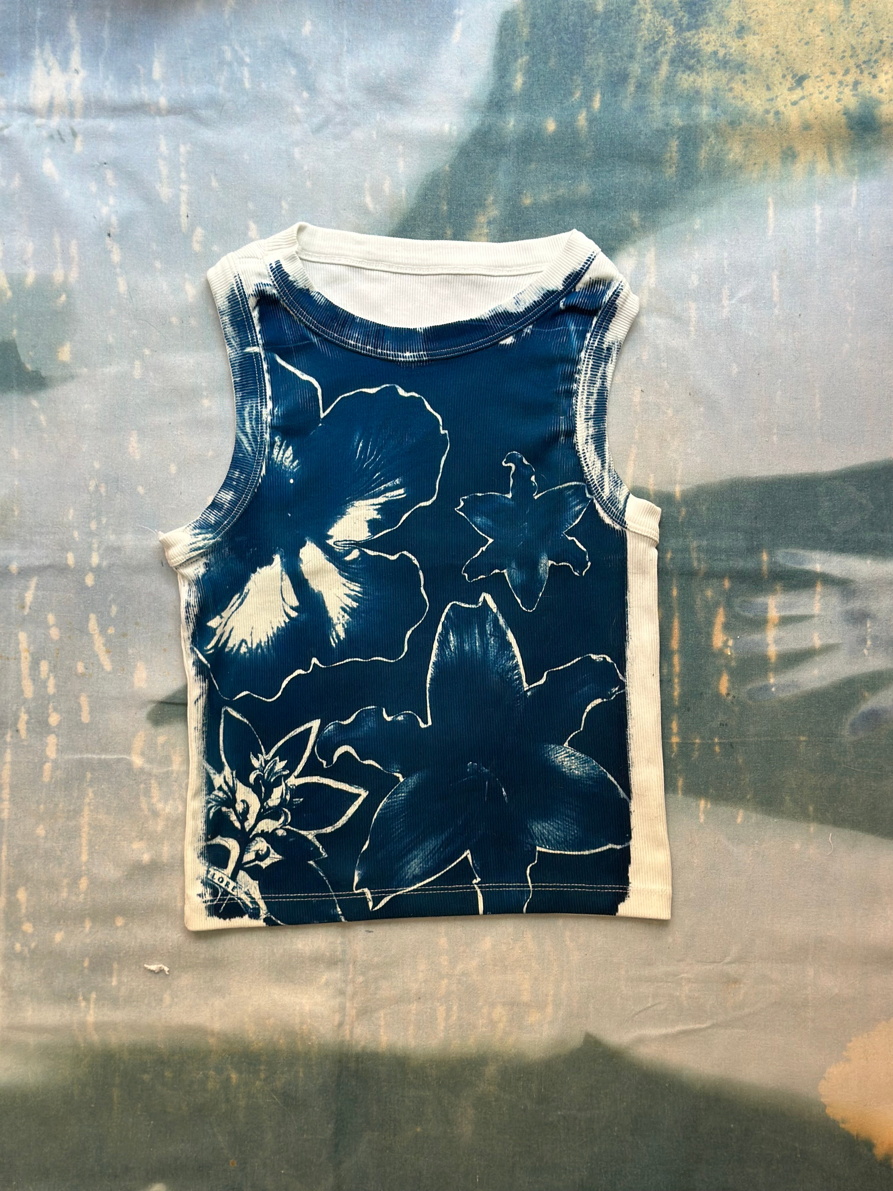 Flores Cyanotype Crop Top Sale 166
