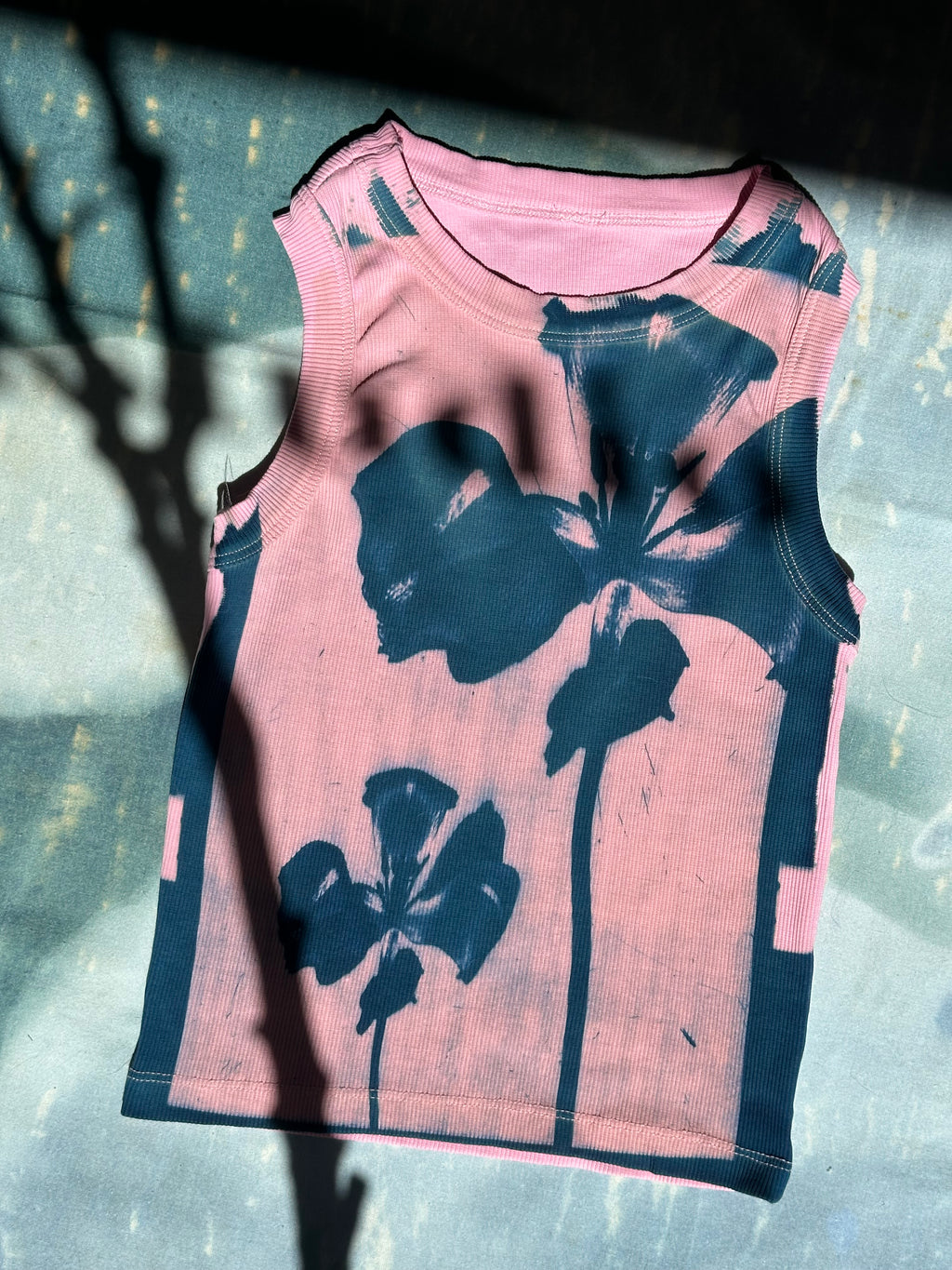 Flower Cyanotype Crop Top