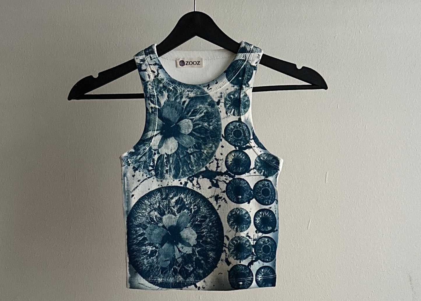 Iris Flowers Cyanotype Crop Top Sale 66