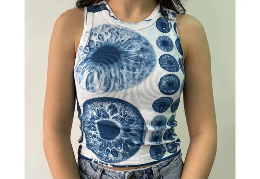 Iris Flowers Cyanotype Crop Top