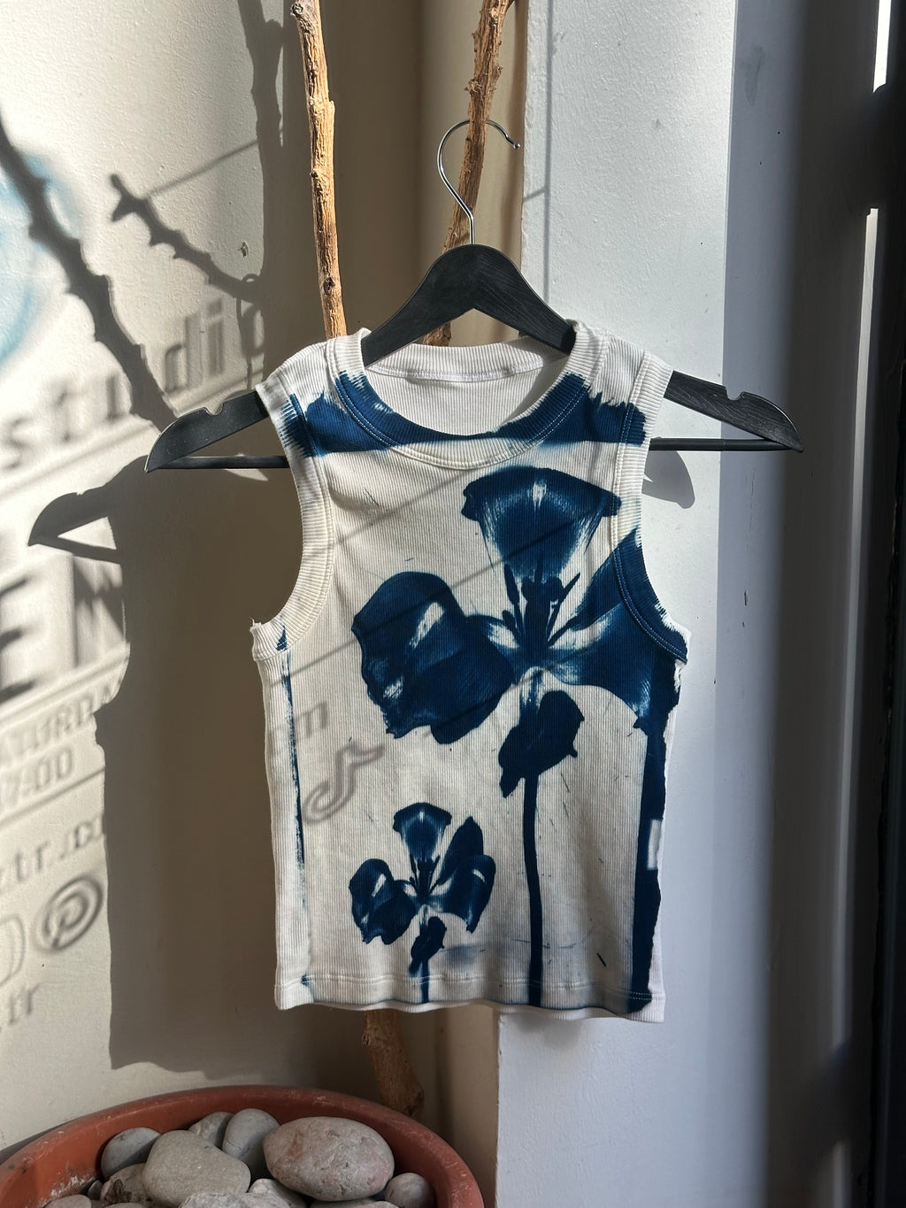 Flower Cyanotype Crop Top