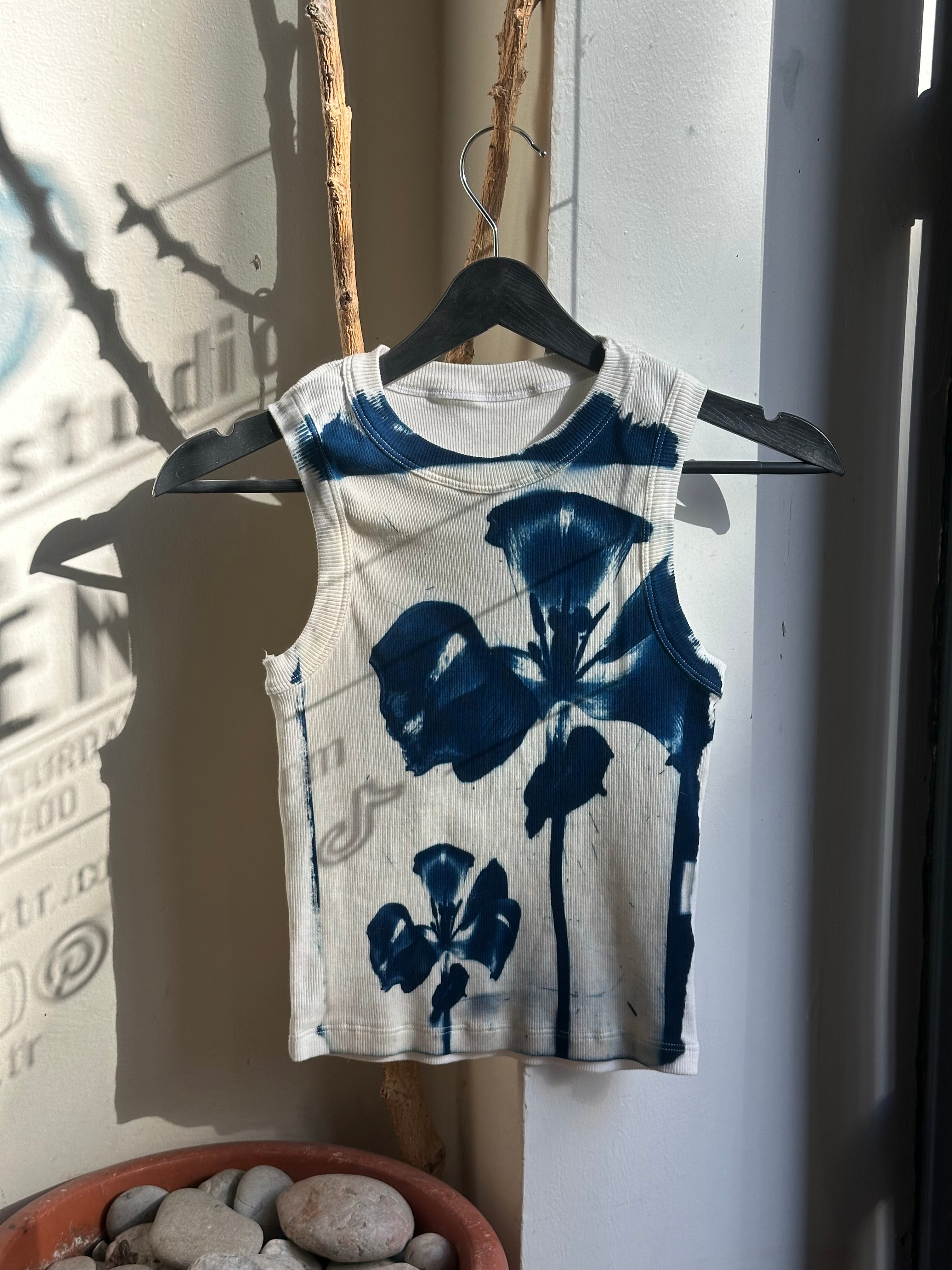 Flower Cyanotype Crop Top