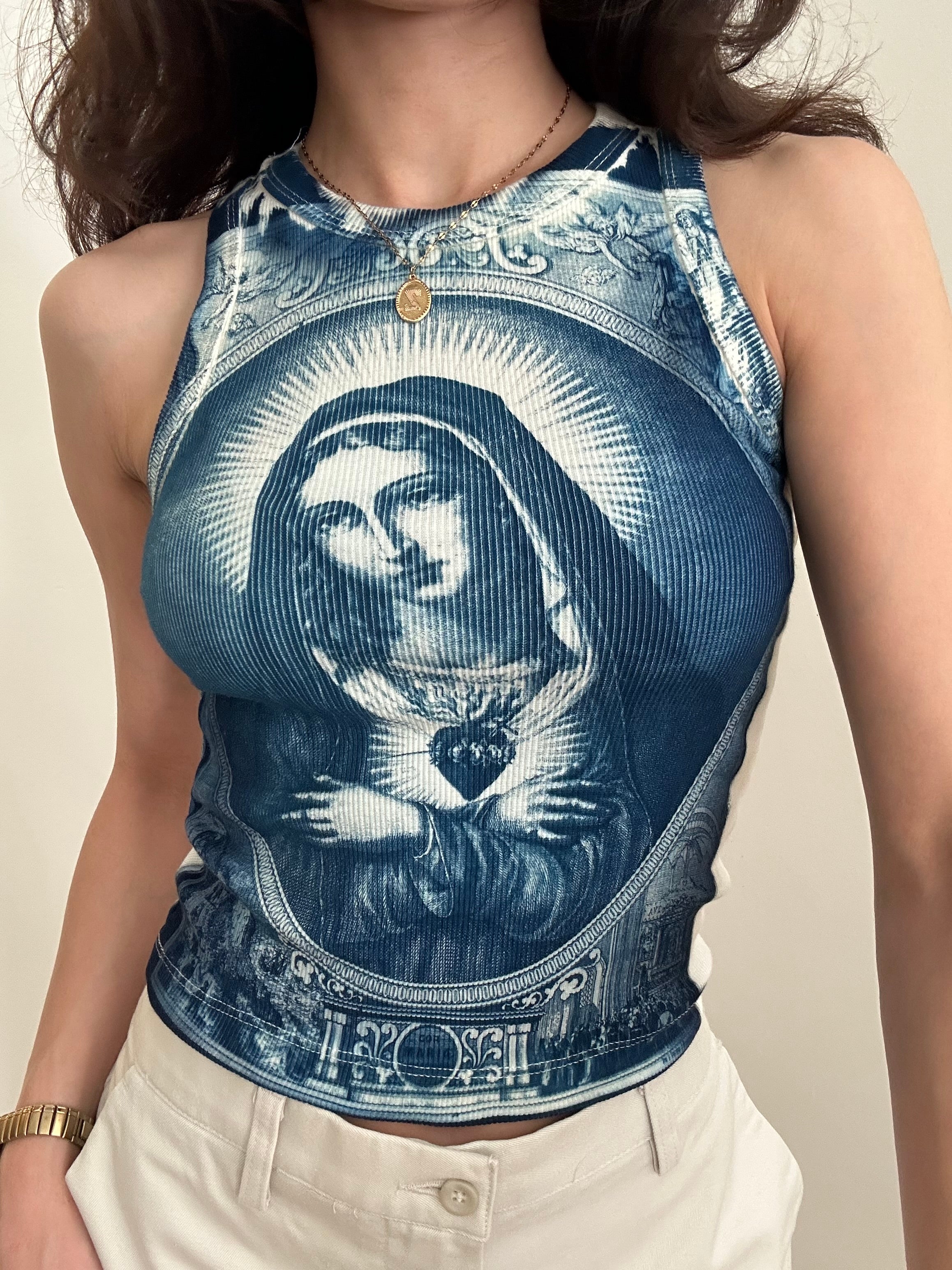 Holy Blue Cyanotype Crop Top – Handcrafted Wearable Art by ZOOZ
