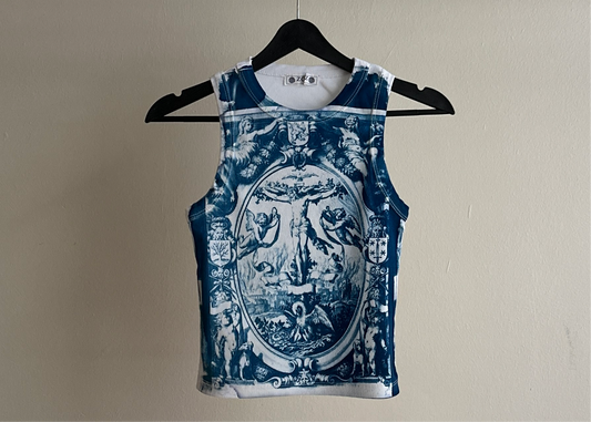 Jesus Cyanotype Crop Top Sale 1