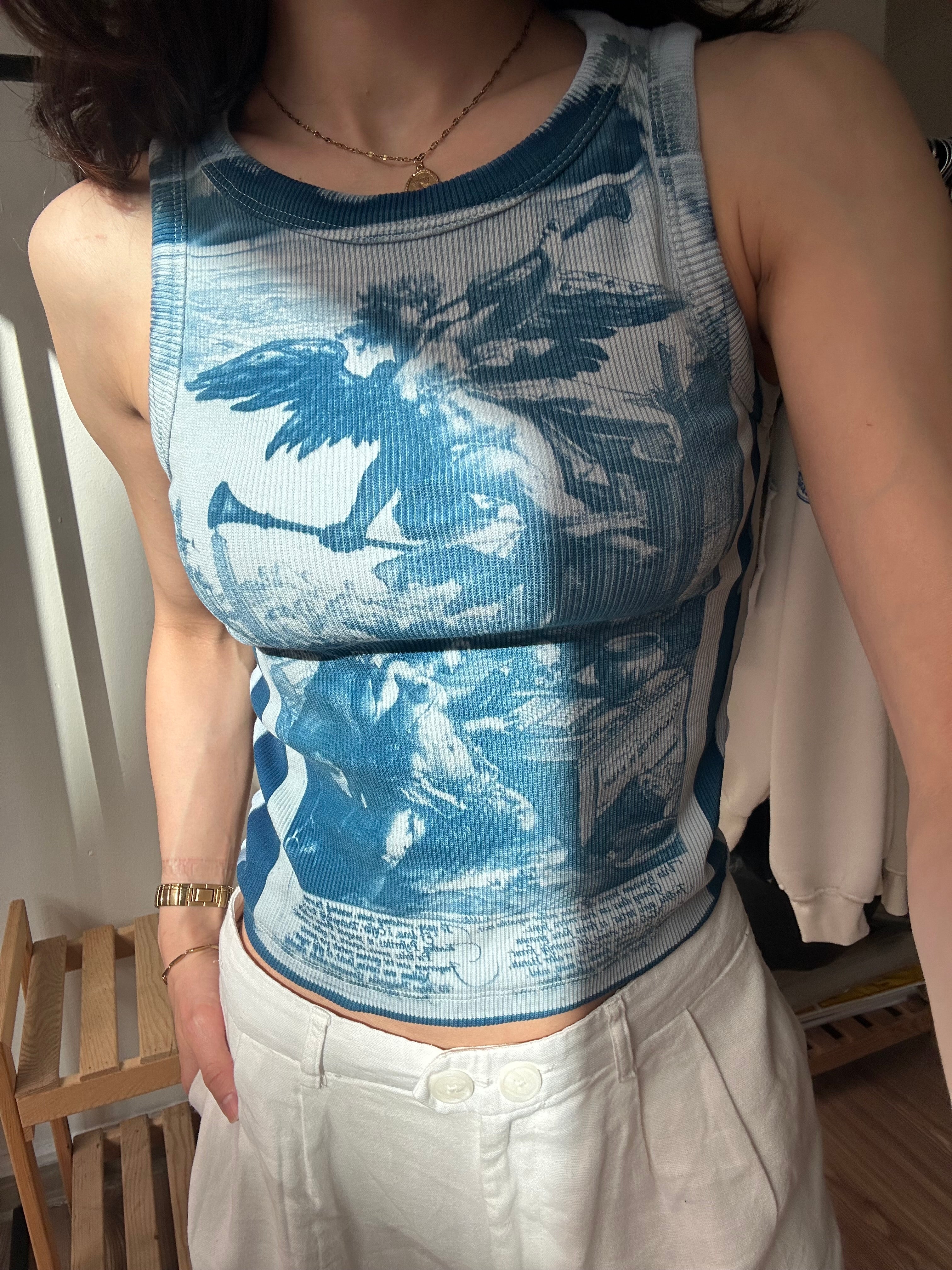 Historie Cyanotype Crop Top