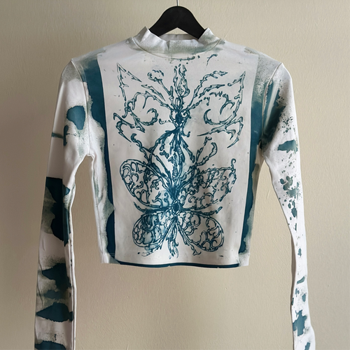 Diamond Cyanotype Super Crop Top Sale 42