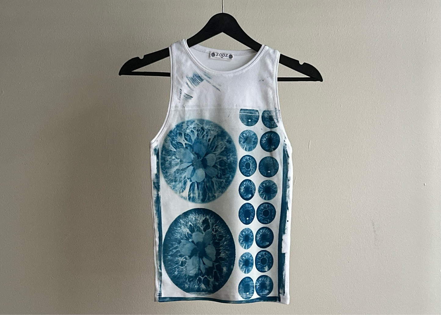 Iris Flowers Cyanotype Tank Top İndirim 40