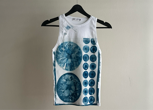 Iris Flowers Cyanotype Tank Top Sale 40