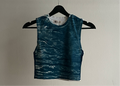 Waves Cyanotype Super Crop Top Sale 38