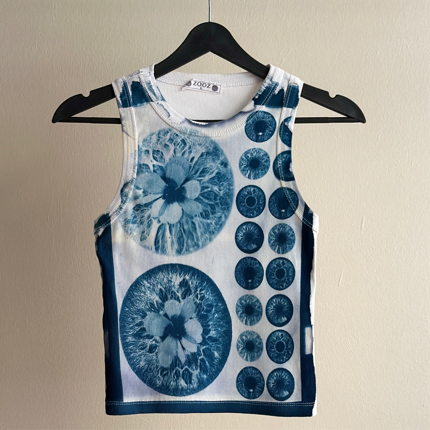 Iris Flowers Cyanotype Crop Top Sale 16