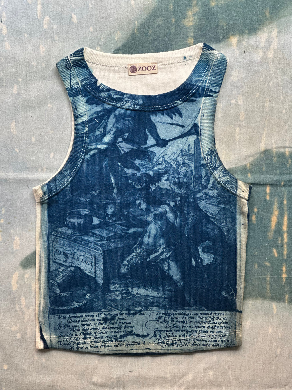 Cyanotype Flower Crop Top Sale 147