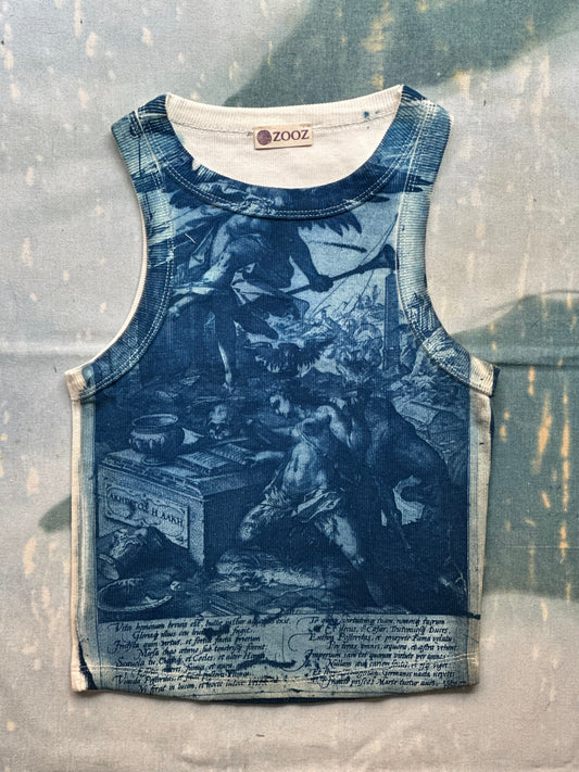 Cyanotype Flower Crop Top Sale 147