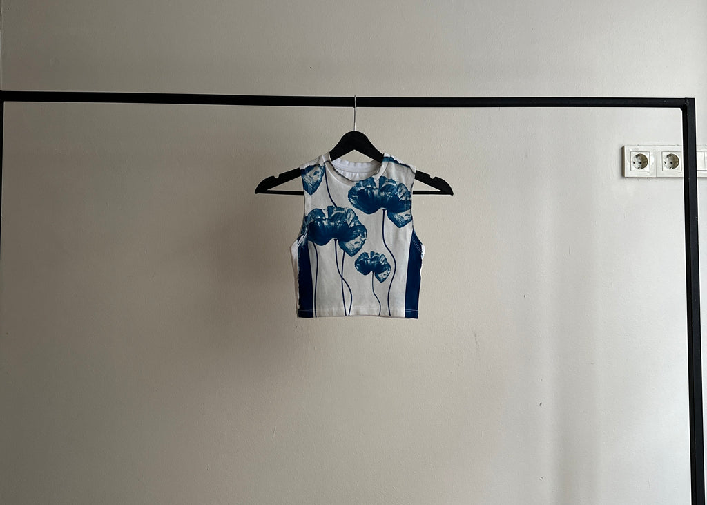 Flower Cyanotype Super Crop Top Sale 93