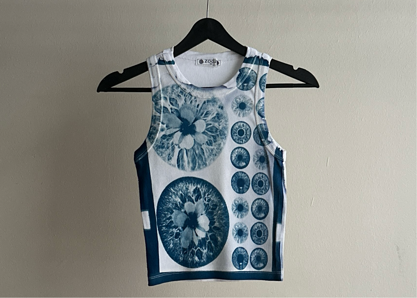 Iris Flowers Cyanotype Crop Top Sale 51