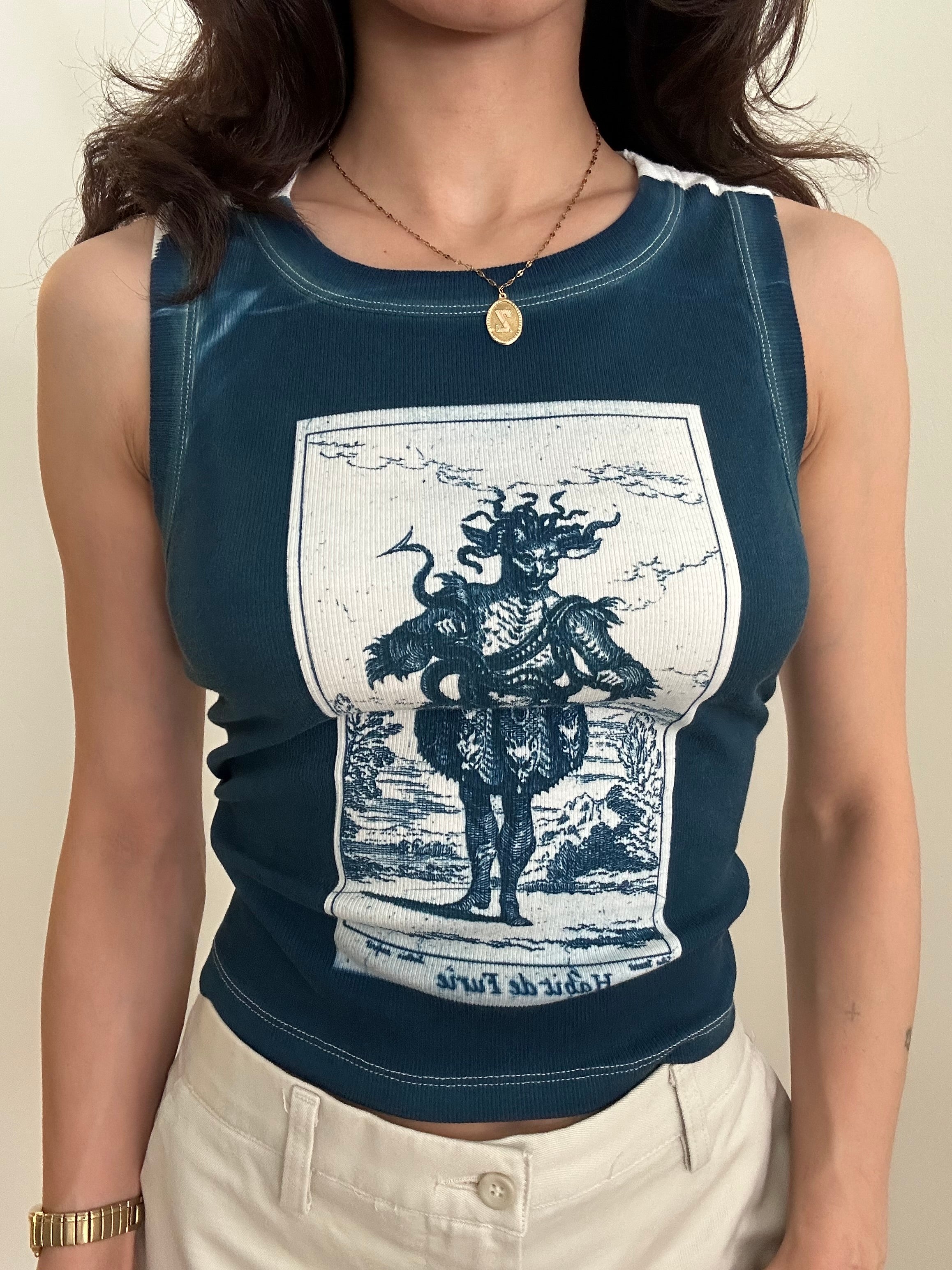 Habit Cyanotype Crop Top