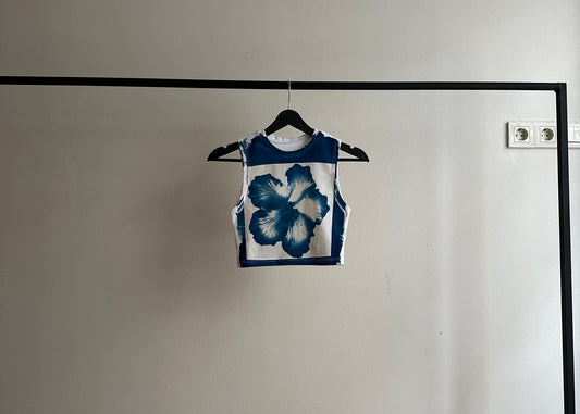 Flower Cyanotype Super Crop Top Sale 100