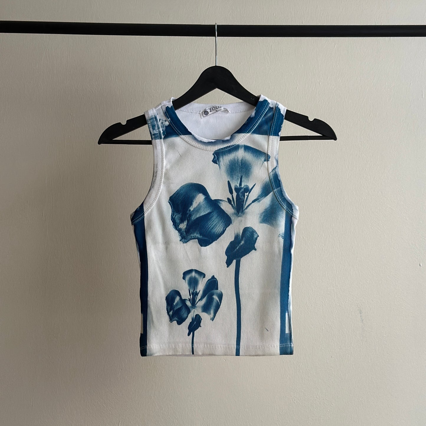 Flower Cyanotype Crop Top Sale 91