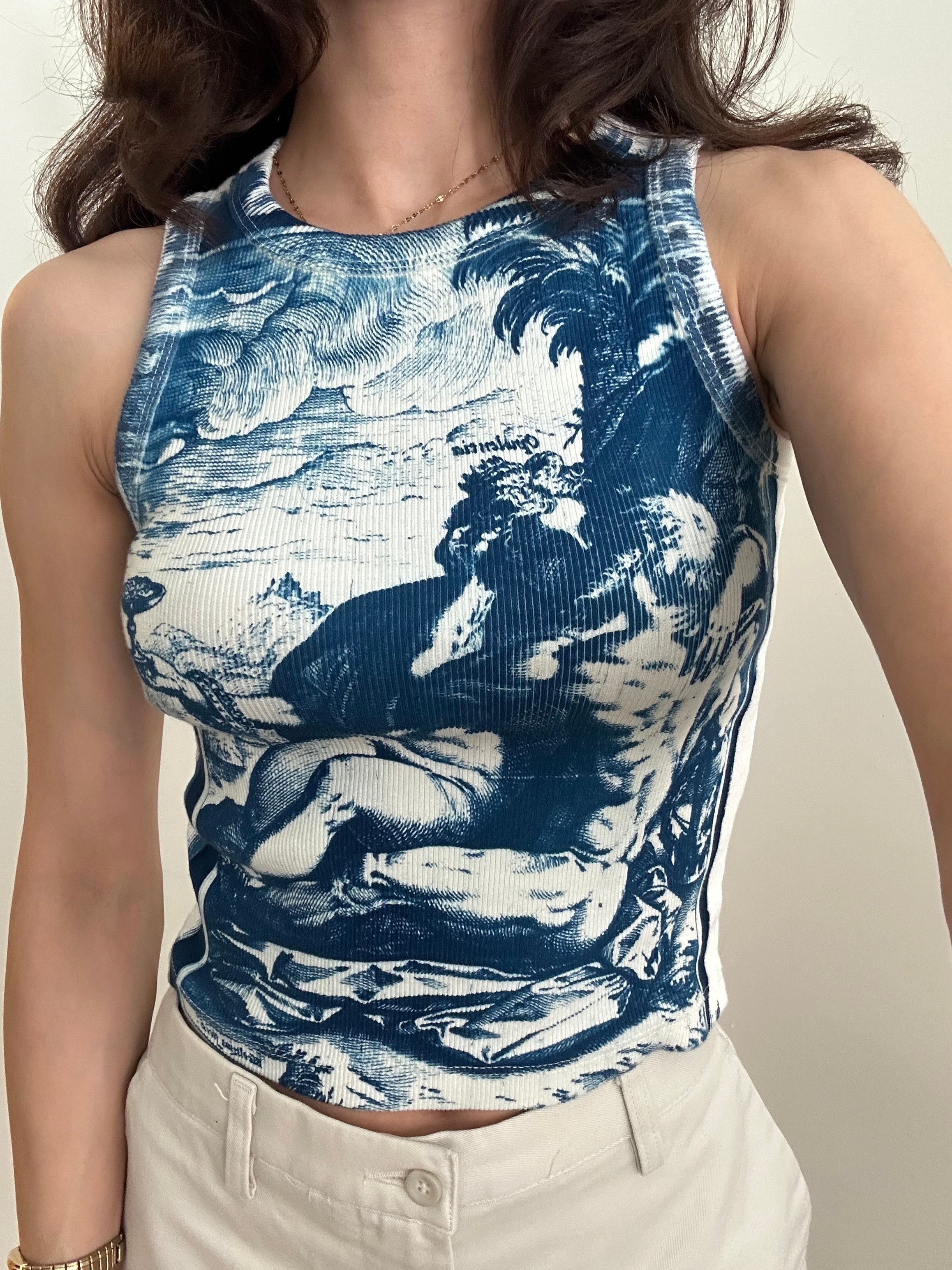 1582 II Cyanotype Crop Top