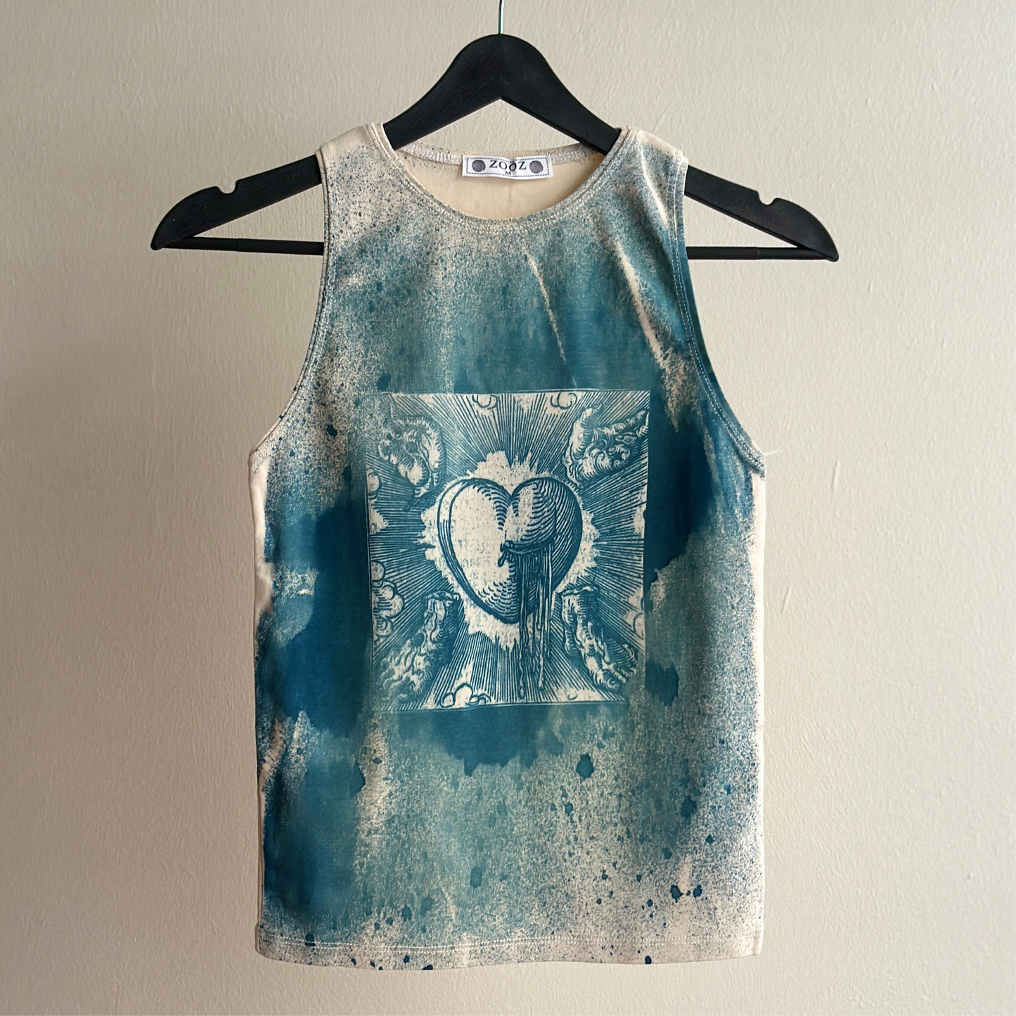 Heart Cyanotype Tank Top Sale 12