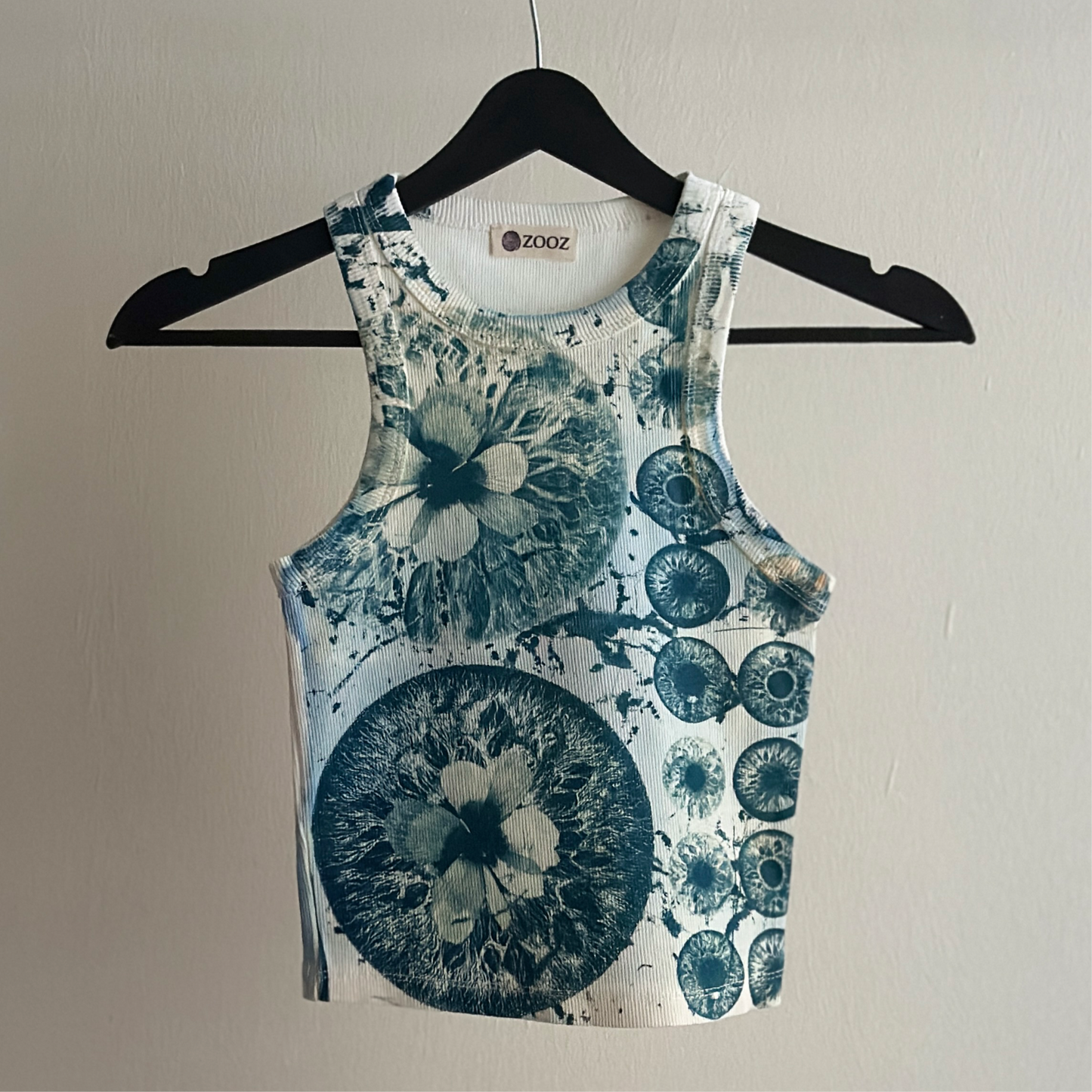 Iris Flowers Cyanotype Crop Top Sale 71