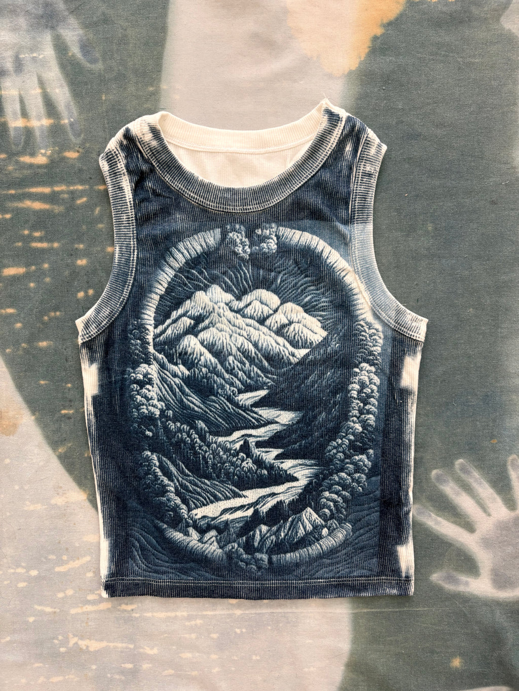 Between Whispers Cyanotype Crop Top Sale 222