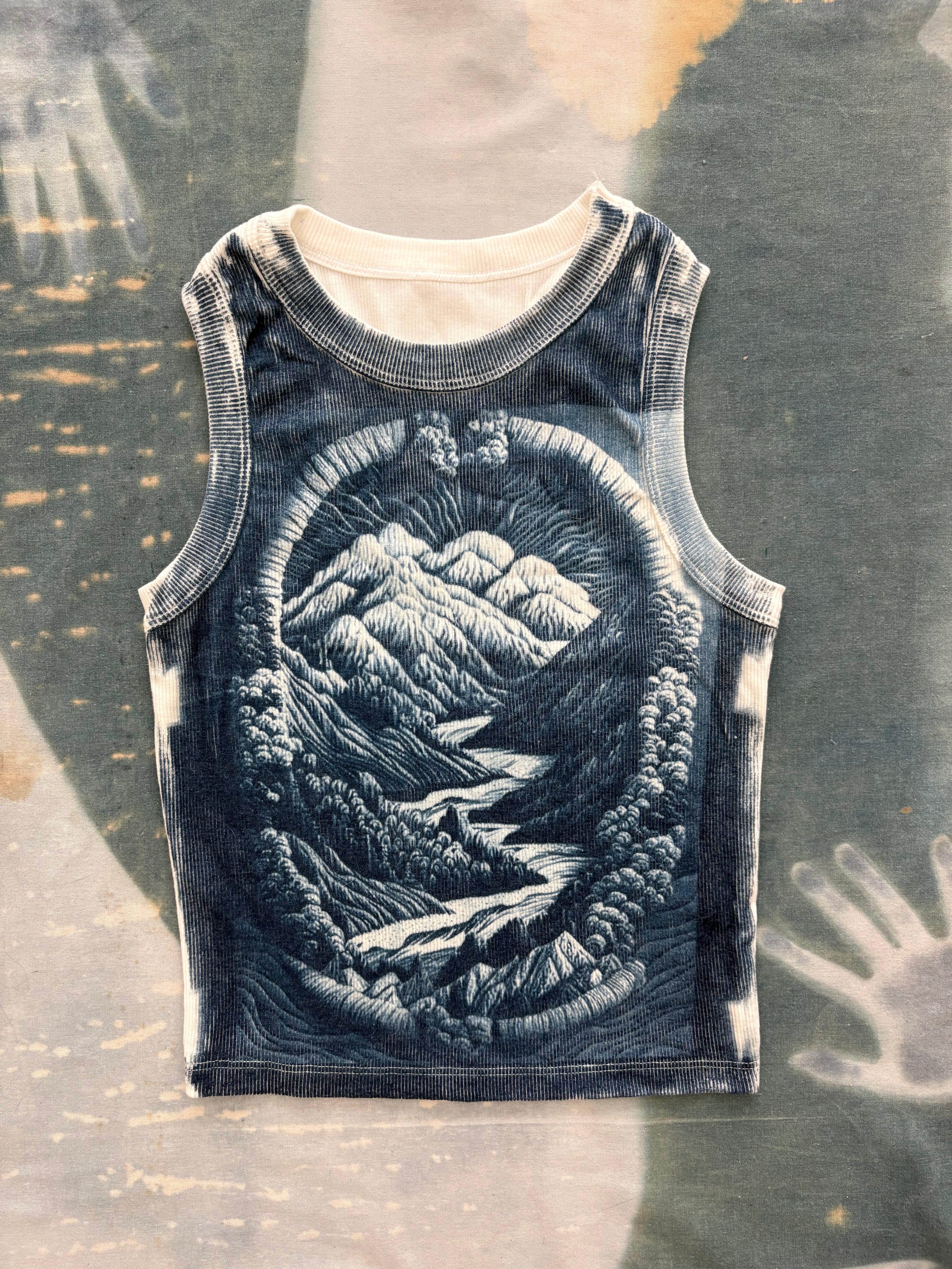 Between Whispers Cyanotype Crop Top Sale 222