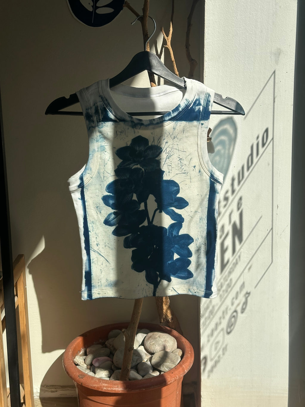 Beetlebloom II Cyanotype Crop Top