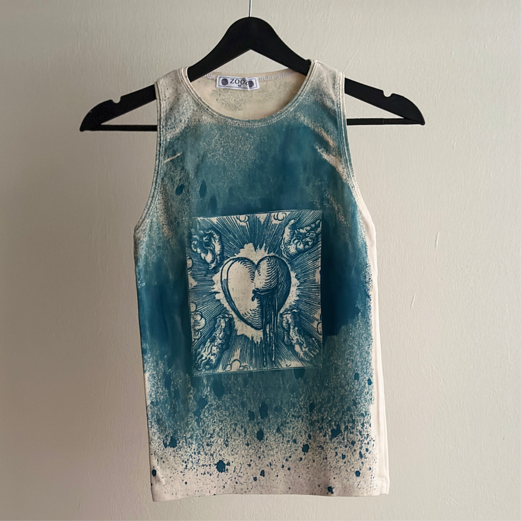 Heart Cyanotype Tank Top Sale 45