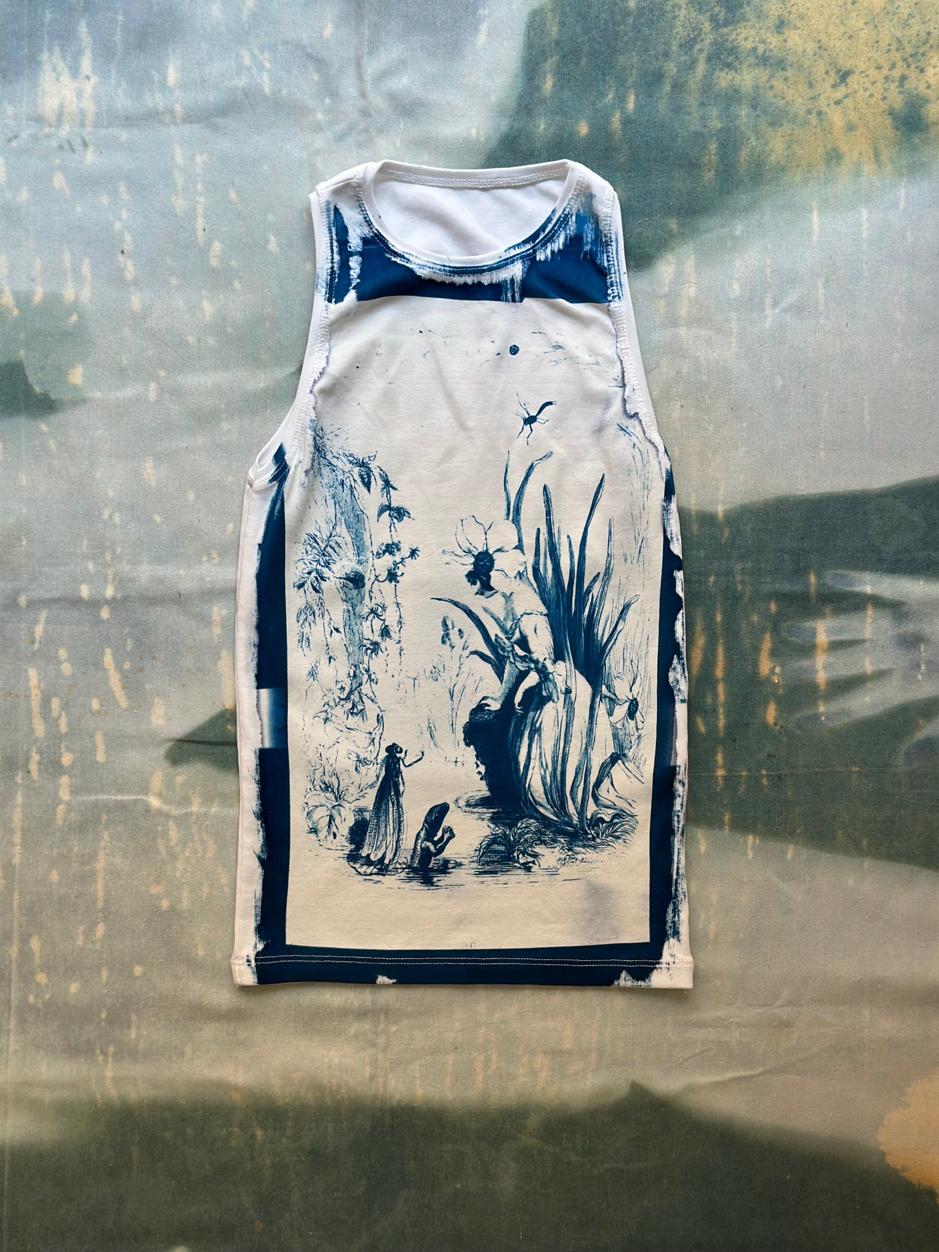 Narcissus Cyanotype Tank Top Sale 172